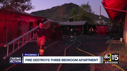 Fire destroys three bedroom apartment in Phoenix