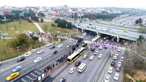 Altunizade metrobüs durağındaki yoğunluk havadan görüntülendi