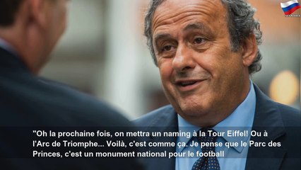 PSG: "Élysée Coca-Cola", Platini ironise sur un naming du Parc des Princes