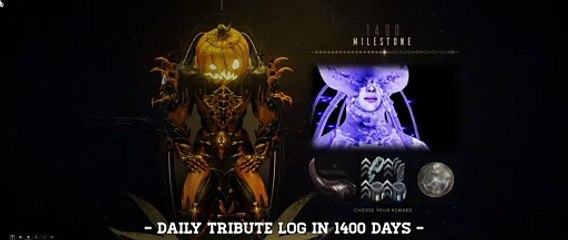 Warframe Daily Tribute Log In 1400 Days - Evergreen Choices B