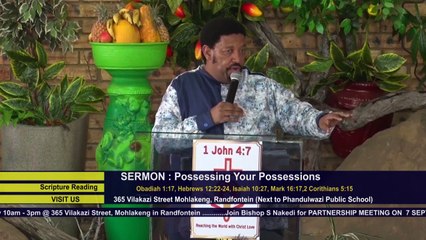 Possessing Your Possessions By Bishop S Nakedi