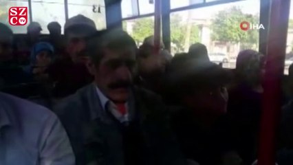 Скачать видео: Balık istifi yolcu taşımak için koltukları söküp tabure koymuşlar