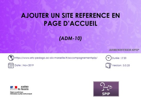 Ajouter un site référencé sur la page d'accueil d'un site SPIP