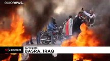 بصره؛ ادامه اعتراض مردم عراق در میان دود و آتش
