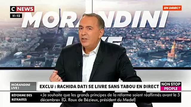 EXCLU - Invitée dans Morandini Live , Rachida Dati au bord des larmes raconte son mariage forcé, sa grossesse compliquée et ses sacrifices pour sa famille - VIDEO