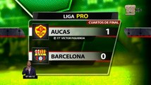 Resultado de la primera fecha de los playoff de la Liga Pro entre Aucas vs Barcelona