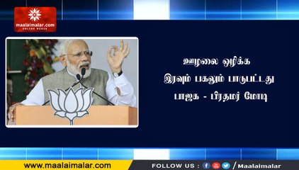 ஊழலை ஒழிக்க இரவும் பகலும் பாடுபட்டது பாஜக - பிரதமர் மோடி
