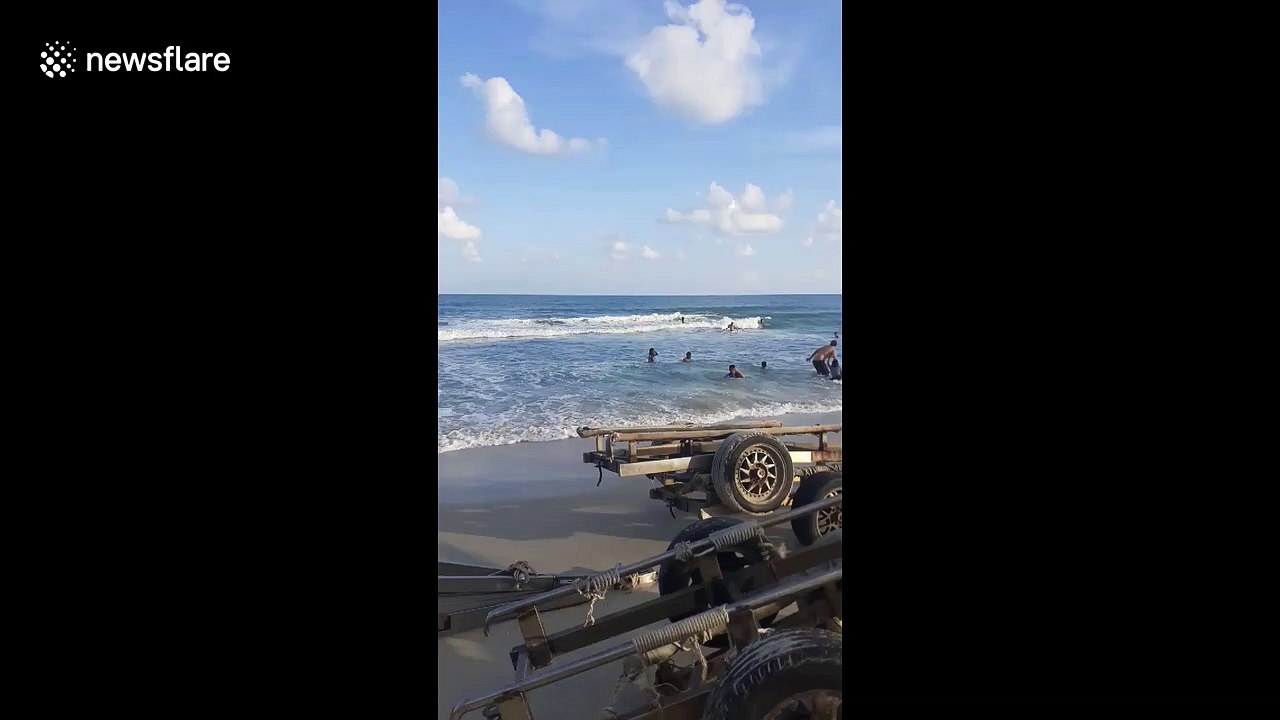 Thai beachgoer makes 'Baywatch'-style rescue on jetski to save drowning boy