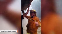 Watch: Firefighters Battling Wild Fires In Australia Dance With Joy As Rain Approaches