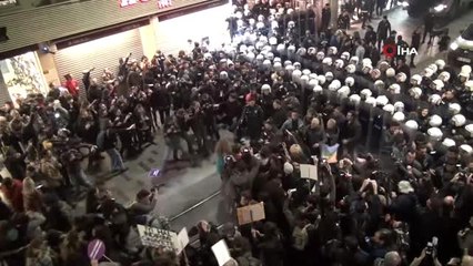 İstiklal Caddesi'nde izinsiz kadın yürüyüşüne müdahale
