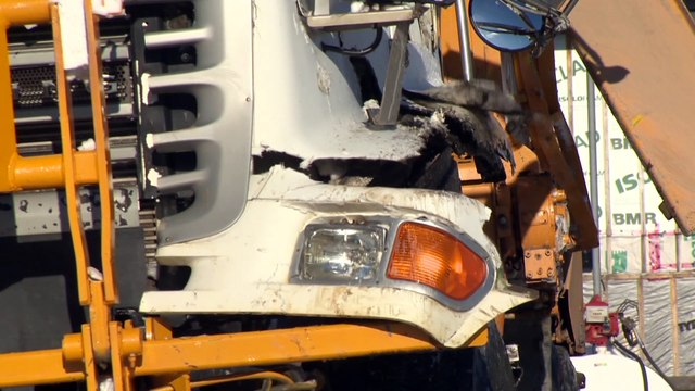 Un déneigeur sort indemne d'un grave accident de la route à Saint-Jean-de-Dieu