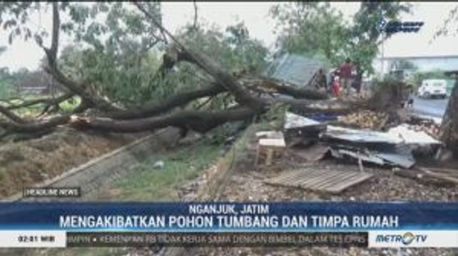 Angin Puting Beliung Terjang Dua Kecamatan di Nganjuk
