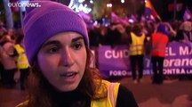 A nők elleni erőszak miatt tüntettek a spanyol fővárosban