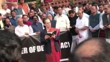 Leaders of Opposition parties hold a protest