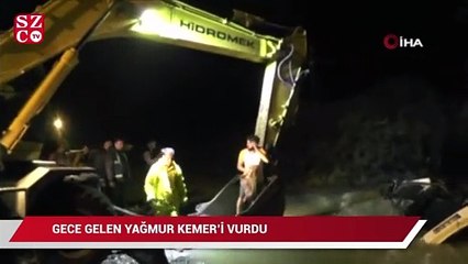 Gece gelen yağmur Kemer’i vurdu