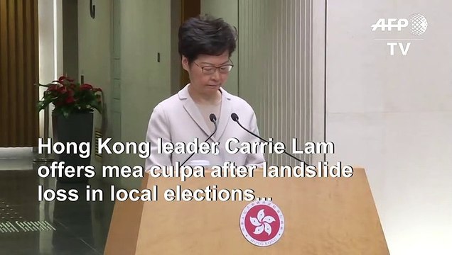 Hong Kong leader offers mea culpa, but no concessions