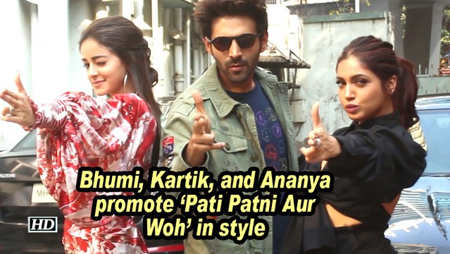 Bhumi, Kartik, and Ananya promote 'Pati Patni Aur Woh' in style
