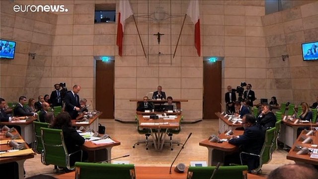 Watch: Protesters gather outside Malta's parliament as journalist murder scandal deepens