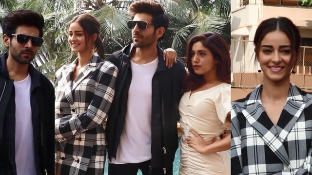 Spotted: Kartik Aaryan, Ananya Panday, Bhumi Pednekar promote their movie Pati, Patni Aur Woh