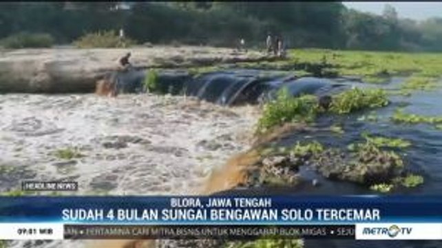 Tercemar Limbah, Air Bengawan Solo Berwarna Hitam dan Berbusa