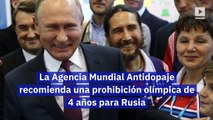 La Agencia Mundial Antidopaje recomienda una prohibición olímpica de 4 años para Rusia