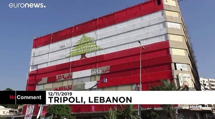 Lübnan'da dev grafiti ile hükümet karşıtı eyleme destek