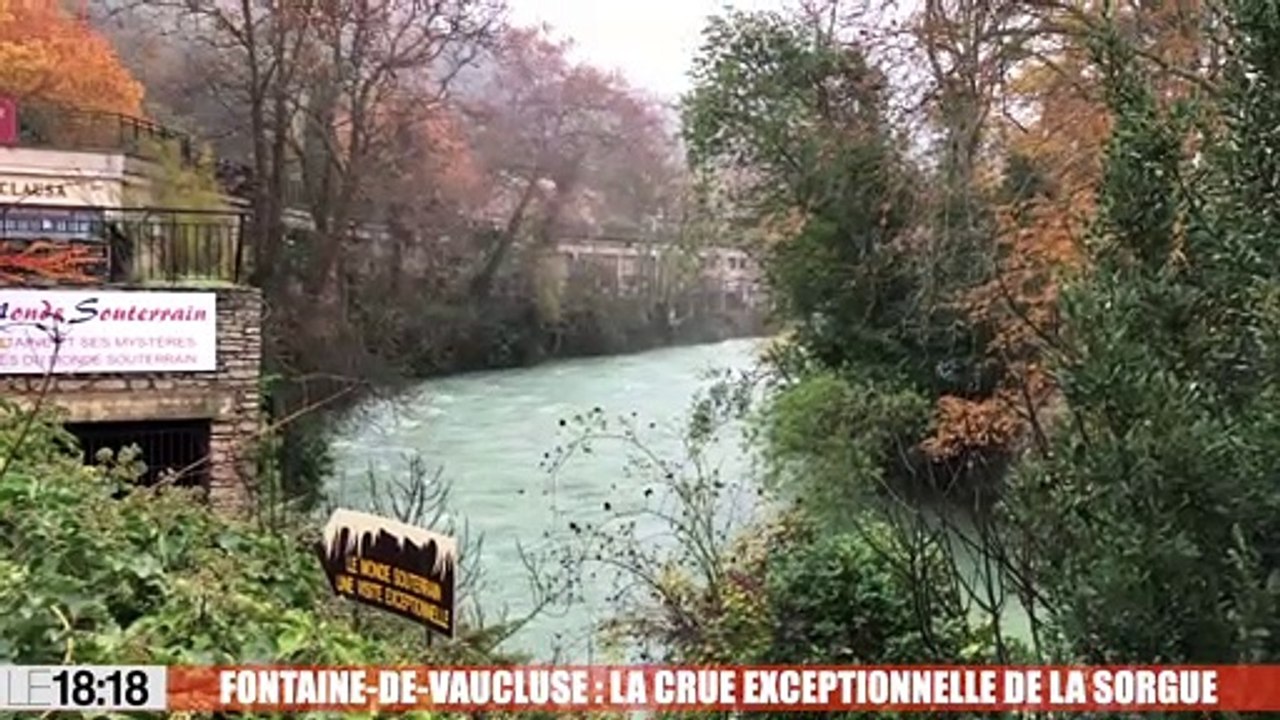 Fontaine-de-Vaucluse : la crue exceptionnelle de la Sorgue