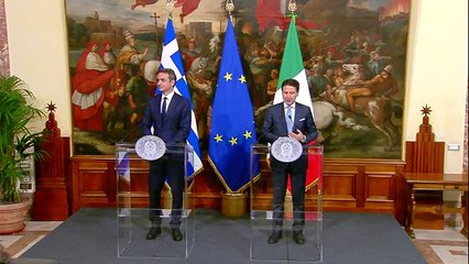 下载视频: Roma - Conte con il Primo Ministro della Repubblica Ellenica Kyriakos Mitsotakis (26.11.19)