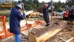 Dangerous Fast Skills Sawmill Wood Homemade Machine Work, Heavy Equipment Big Chainsaw Tree Milling