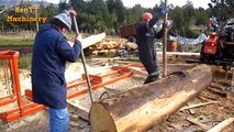 Dangerous Fast Skills Sawmill Wood Homemade Machine Work, Heavy Equipment Big Chainsaw Tree Milling