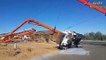 Dangerous Heavy Concrete Equipment Idiots Operator, Crash Construction Machines Driving