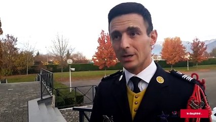 Intervention du chef de corps du 27e BCA à Annecy