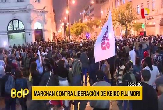 Marcha contra liberación de Keiko Fujimori culminó con enfrentamientos