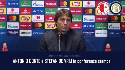 SLAVIA PRAGA vs INTER: PRE CONFERENZA di ANTONIO CONTE con STEFAN DE VRIJ * INTEGRALE