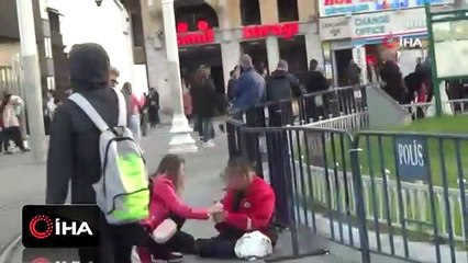 Taksim'de yürek burkan görüntü!