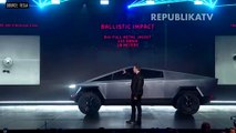 Kaca Antipeluru Tesla Cybertruck Hancur Saat Dipamerkan