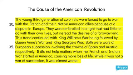 The Cause of the American Revolution- Guided by Helppo Tutorial Hong Kong