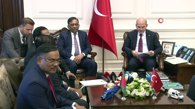 İçişleri Bakanı Süleyman Soylu, Bangladeş İçişleri Bakanı Asaduzzaman Khan'ı kabul etti