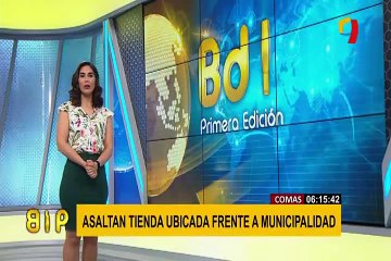 Comas: delincuentes armados asaltan tienda frente a la municipalidad