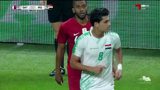 مباراه منتخب العراق ومنتخب قطر في افتتاح بطوله الخليج العربي 24 في 26_11_ 2019 الشوط الثاني