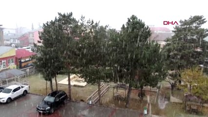Muş'un varto ilçesine kar yağmaya başladı