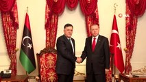 Cumhurbaşkanı Erdoğan, Libya Ulusal Mutabakat Hükümeti Başkanlık Konseyi Başkanı Sarraj'ı kabul etti