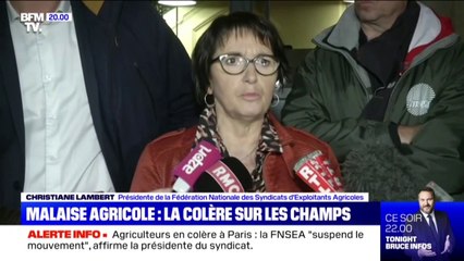 Après une réunion au ministère de l'Agriculture, la FNSEA demande la "suspension du mouvement"