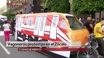 Vagoneros del Metro marchan al Zócalo de CdMx