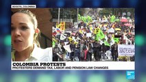 Colombia protests : protesters demand tax, labor and pension law changes