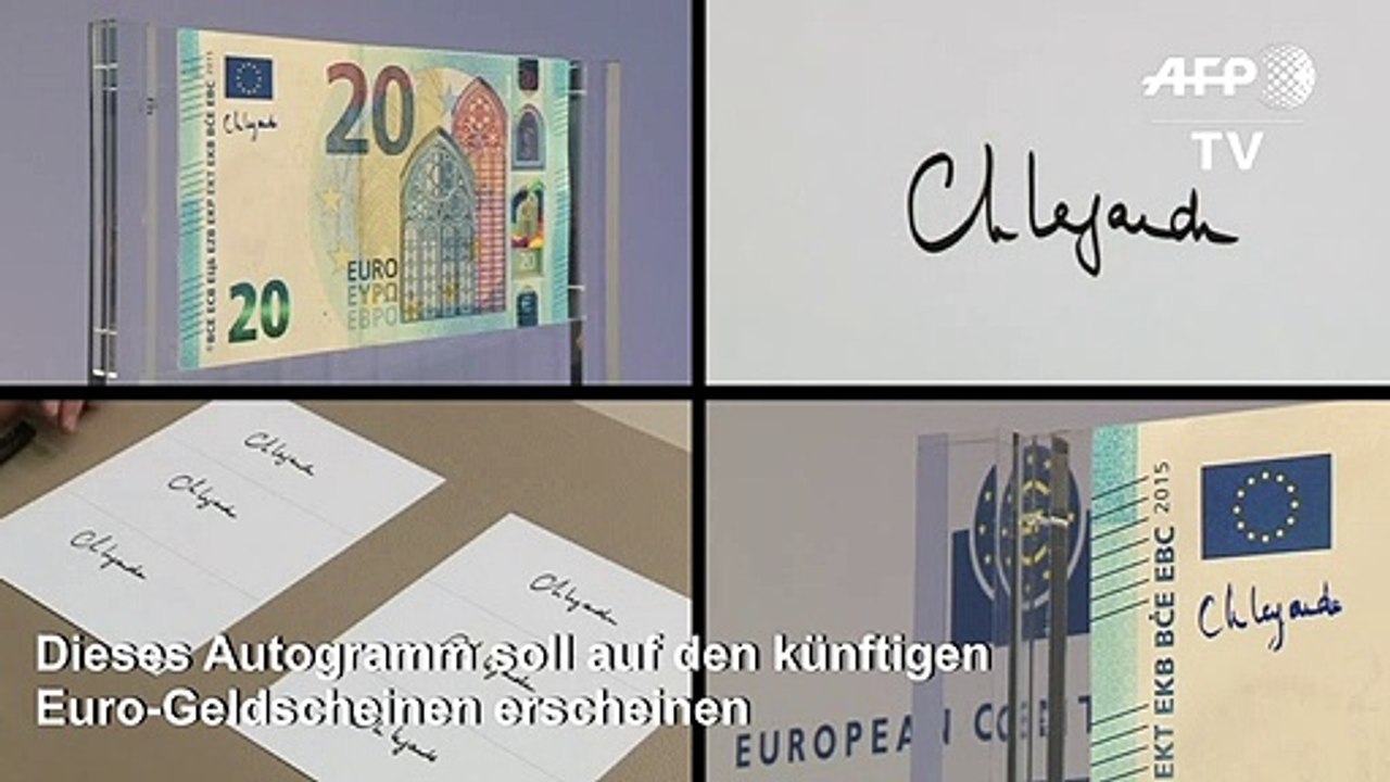 EZB-Chefin Lagarde gibt Schriftprobe für neue Euro-Scheine ab