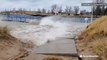 Lake Michigan shore battered by wild waves