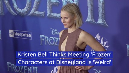 Kristen Bell And Meeting Characters At Disneyland