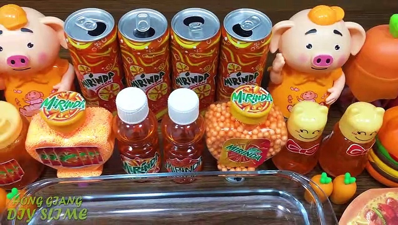 Series ORANGE MIRINDA Slime ! Mixing Random Things into CLEAR Slime | Satisfying Slime s #649