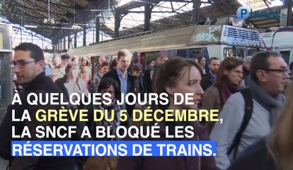 Grève du 5 décembre :  la SNCF bloque les réservations pour trois jours